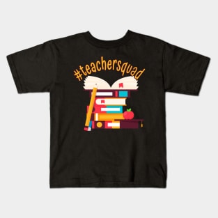 Teacher Books Teachersquad School Education Kids T-Shirt